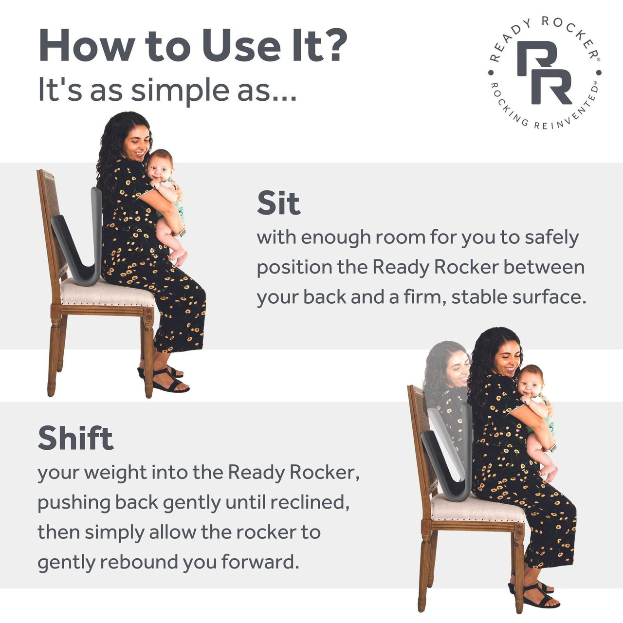 Ready Rocker Portable Rocking Chair, Back Support for Moms, Dads - Simply  Medical