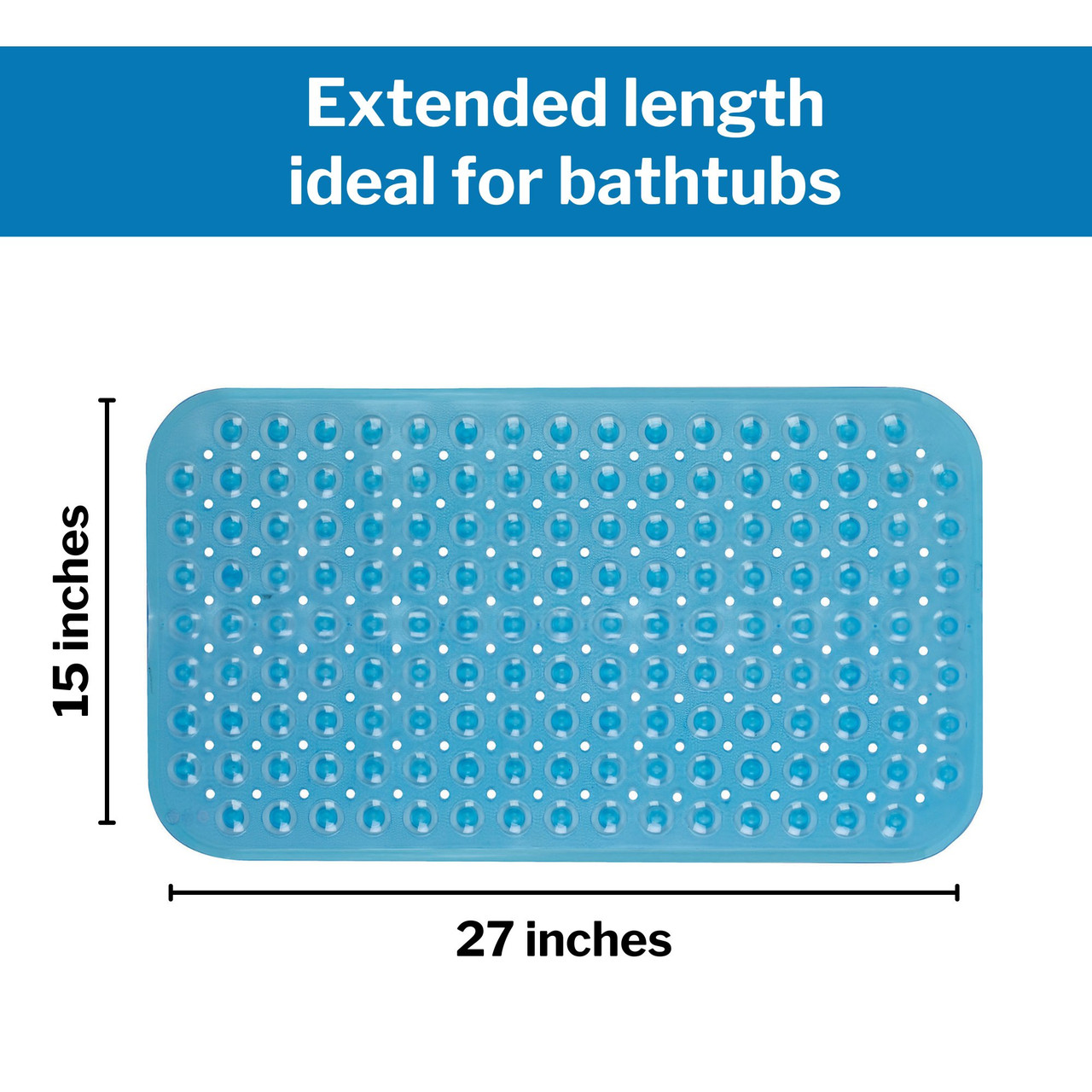 Veridian Theracare Non-Slip Bath Mat, Antifungal - 15 in x 27 in - Simply  Medical