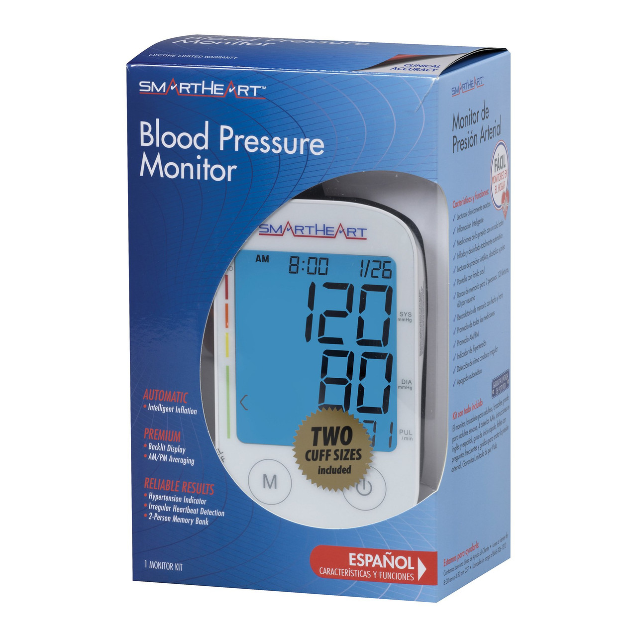 Automatic Digital Blood Pressure Monitor w/Adult & Large Adult Cuff