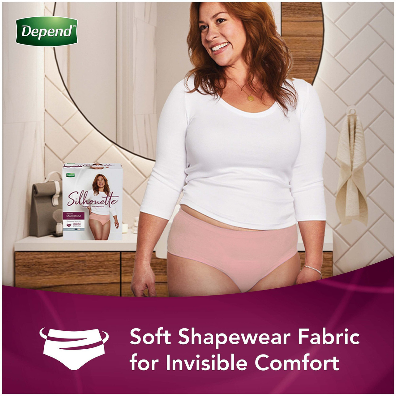 Depend Silhouette Disposable Women's Underwear, Heavy, Large