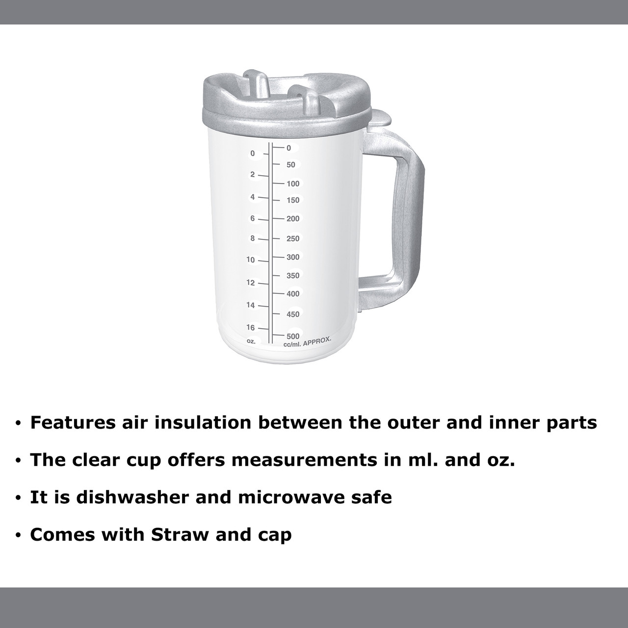 32 oz Hospital Mug With Lid Straw Insulated Cold Drink Travel Mug