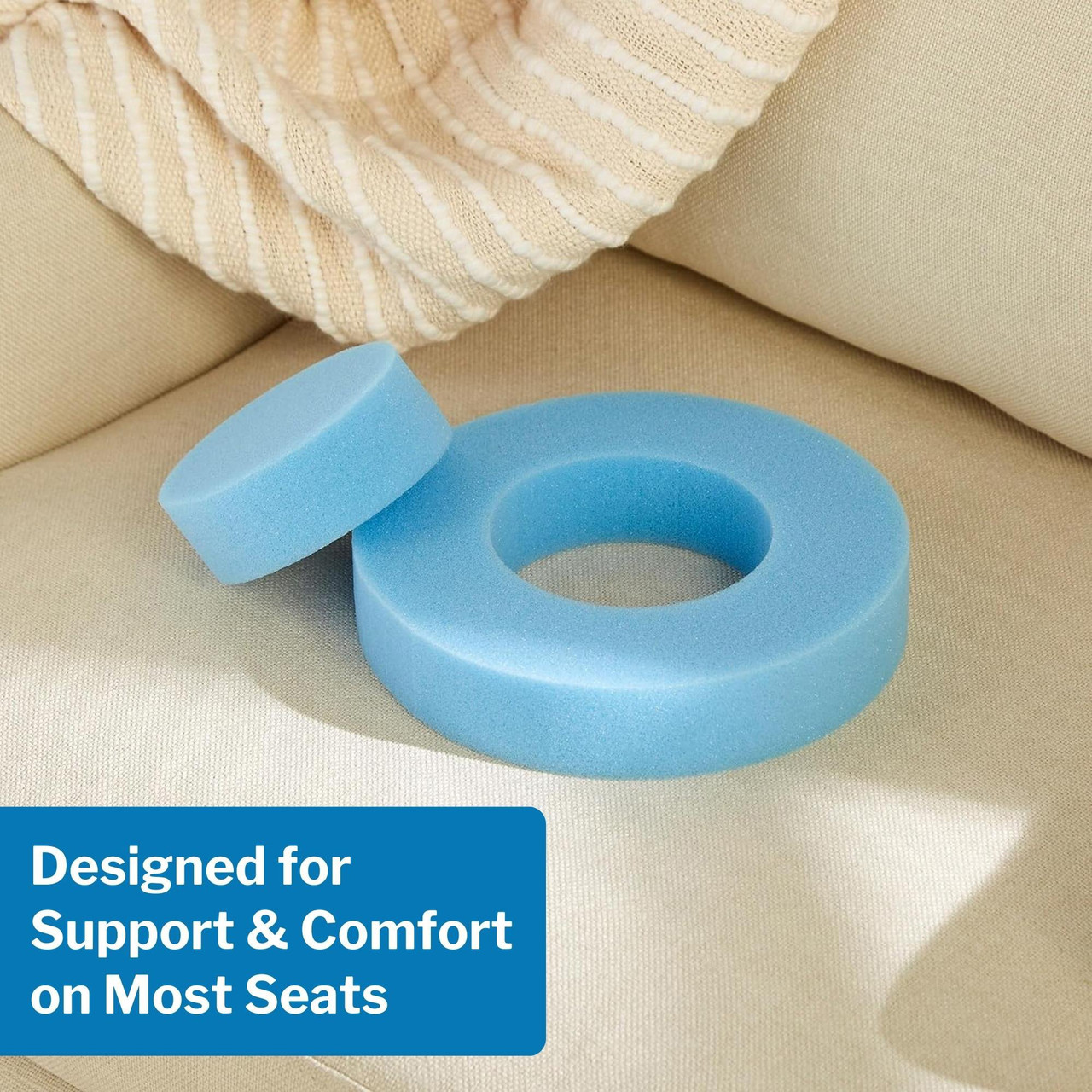 McKesson Coccyx Support Seat Cushion - Compressed, Foam, Blue