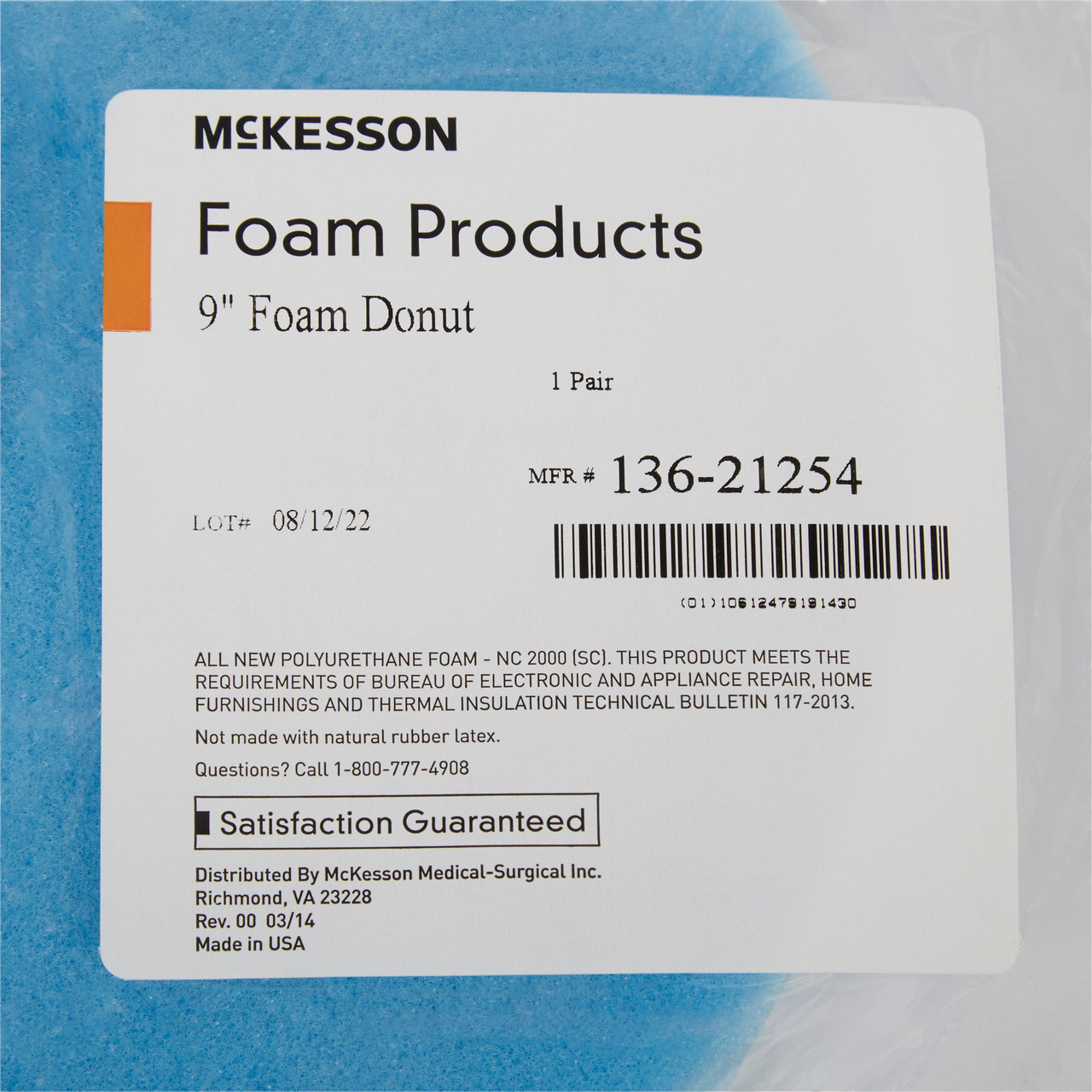McKesson Molded Foam Donut Seat Cushion, Navy - 18 Inch Diameter