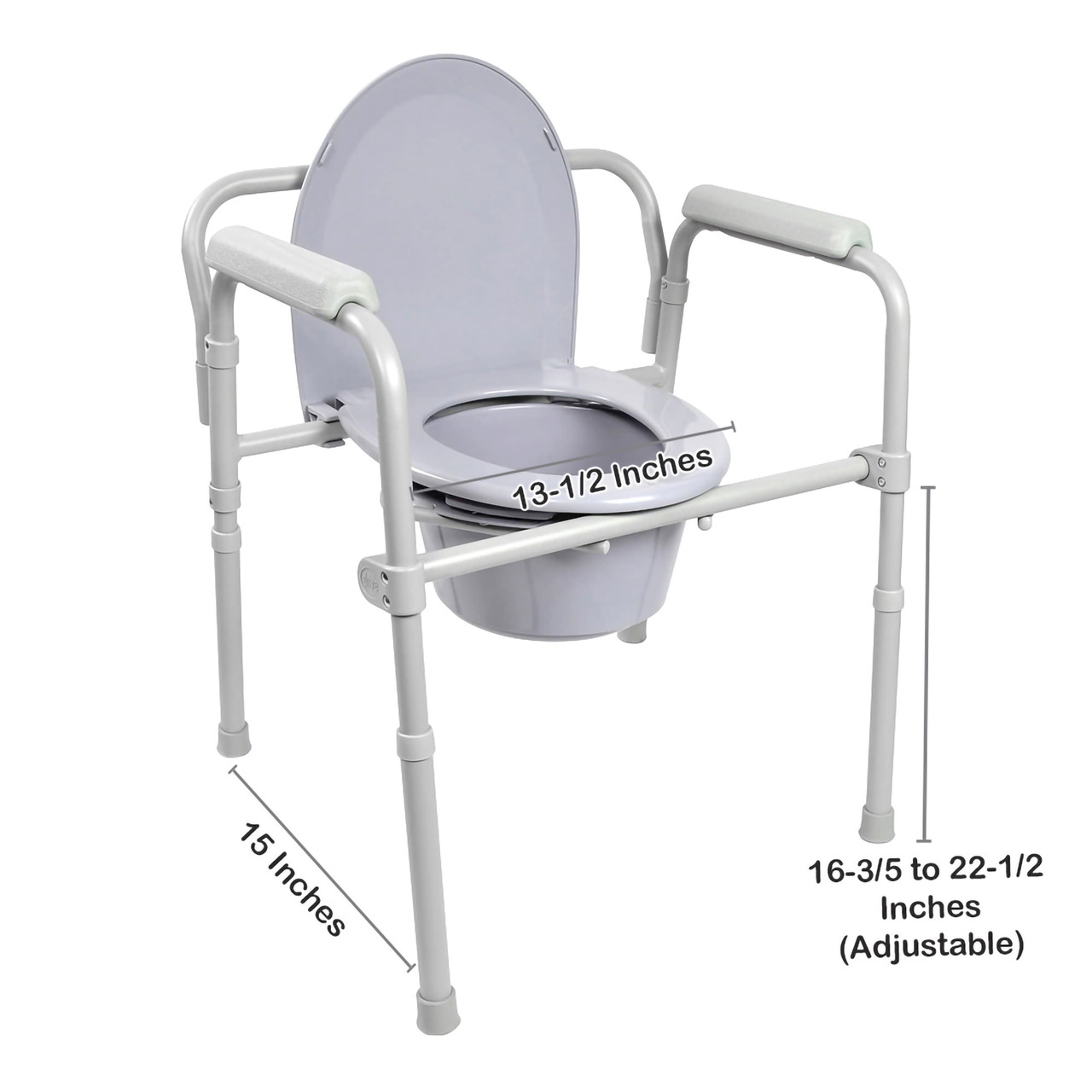 McKesson Commode Chair Portable Toilet with Bucket - 350 lbs