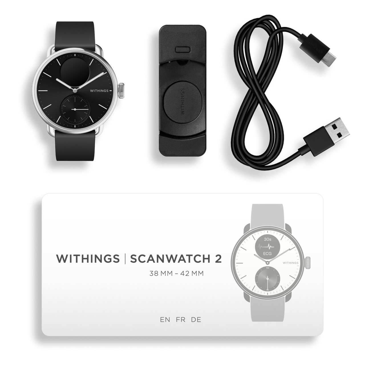 ScanWatch Medical Watch, - - Withings Simply Black View 2 Smart Daily Health