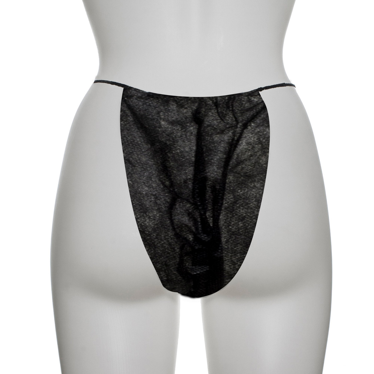 Dukal Reflections™ Black Thong Panty Disposable Spa Undergarments