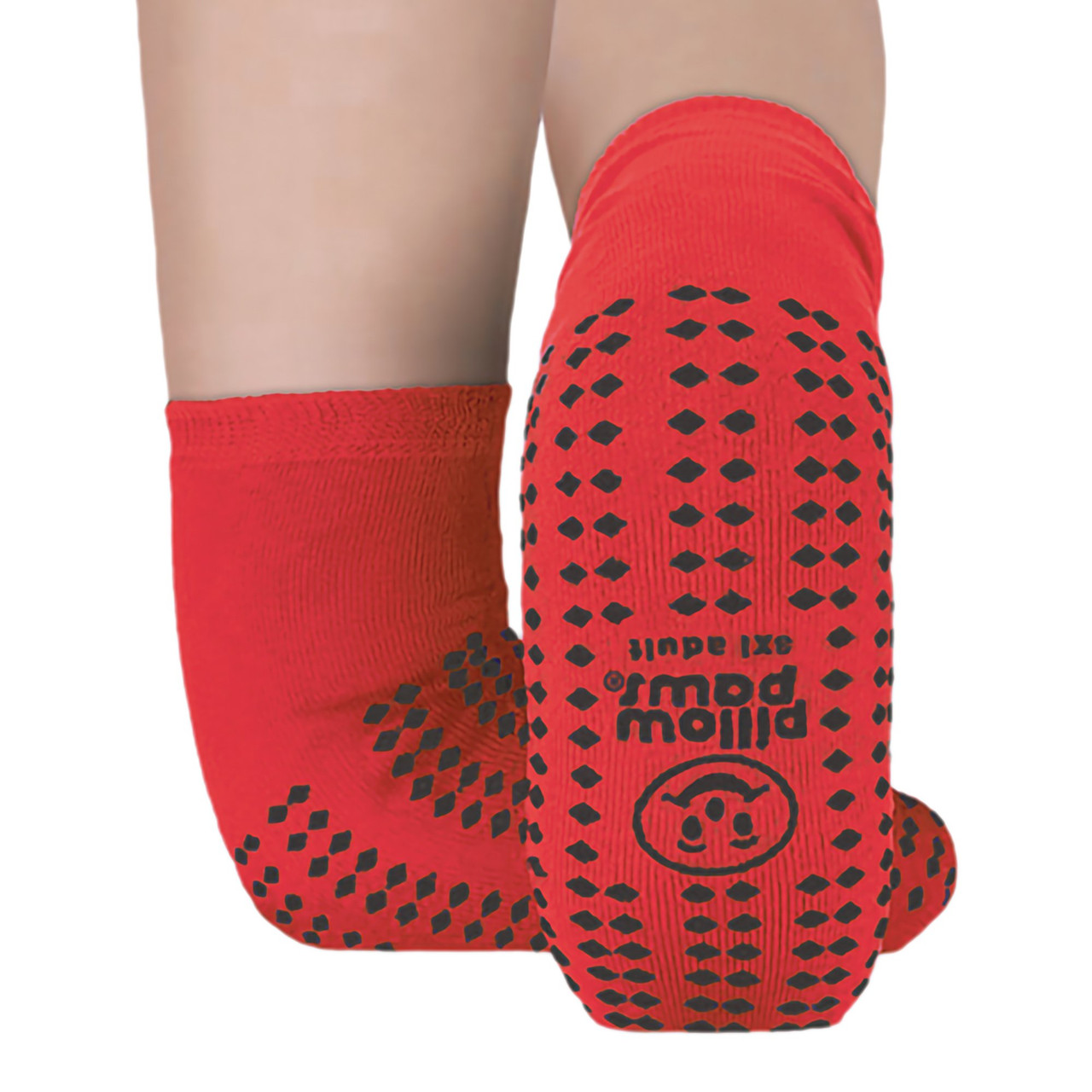 Pillow Paws Slipper Socks, Risk Alert - Skid-Resistant Tread, Red - Simply  Medical