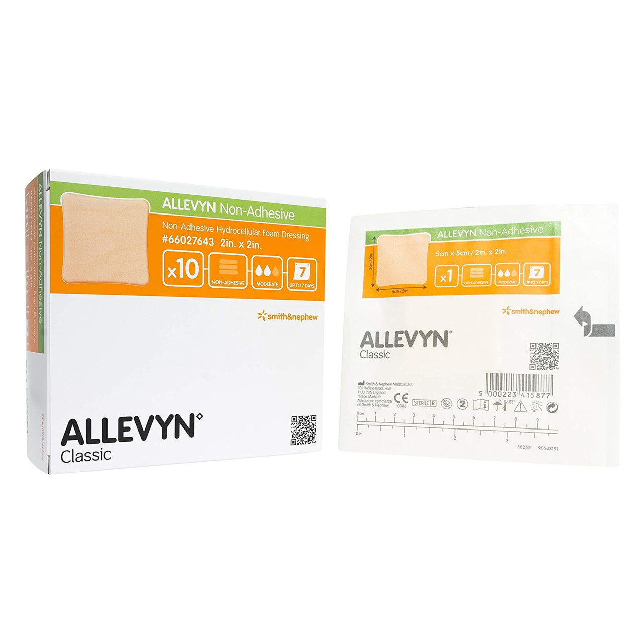 Allevyn Hydrocellular Foam Dressing with Film Backing, 2 in x 2 in