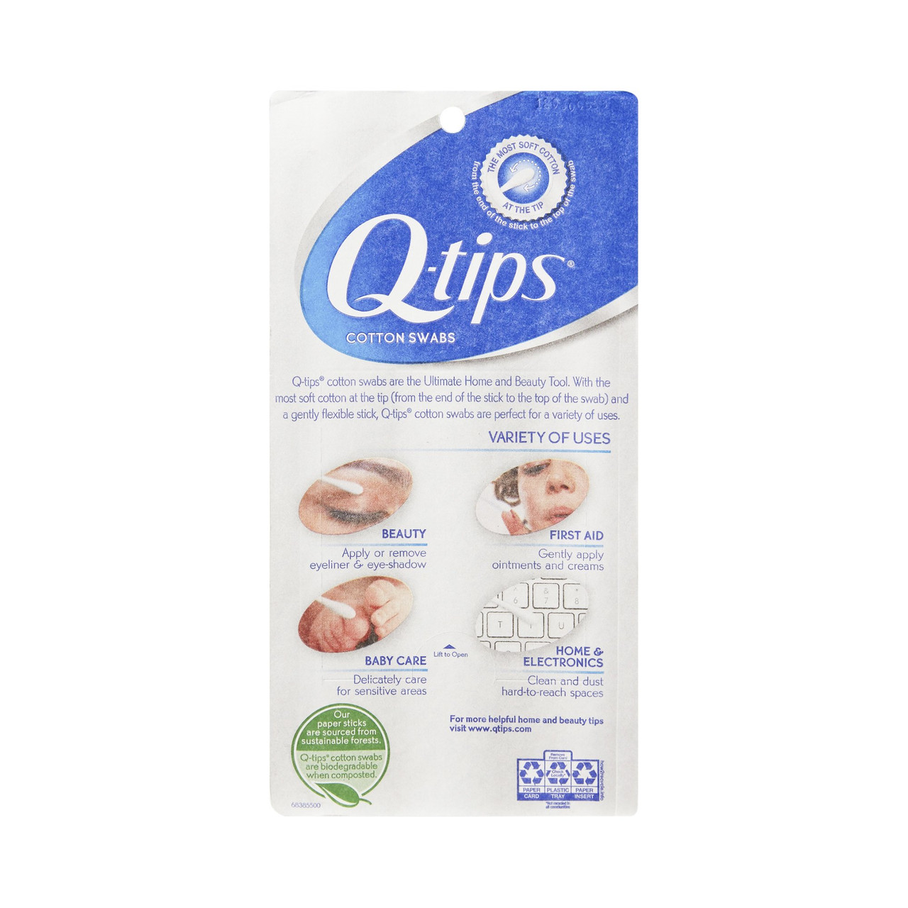 Q-tips Cotton Swabs Purse Travel Size Pack 30 Count Pack of 12