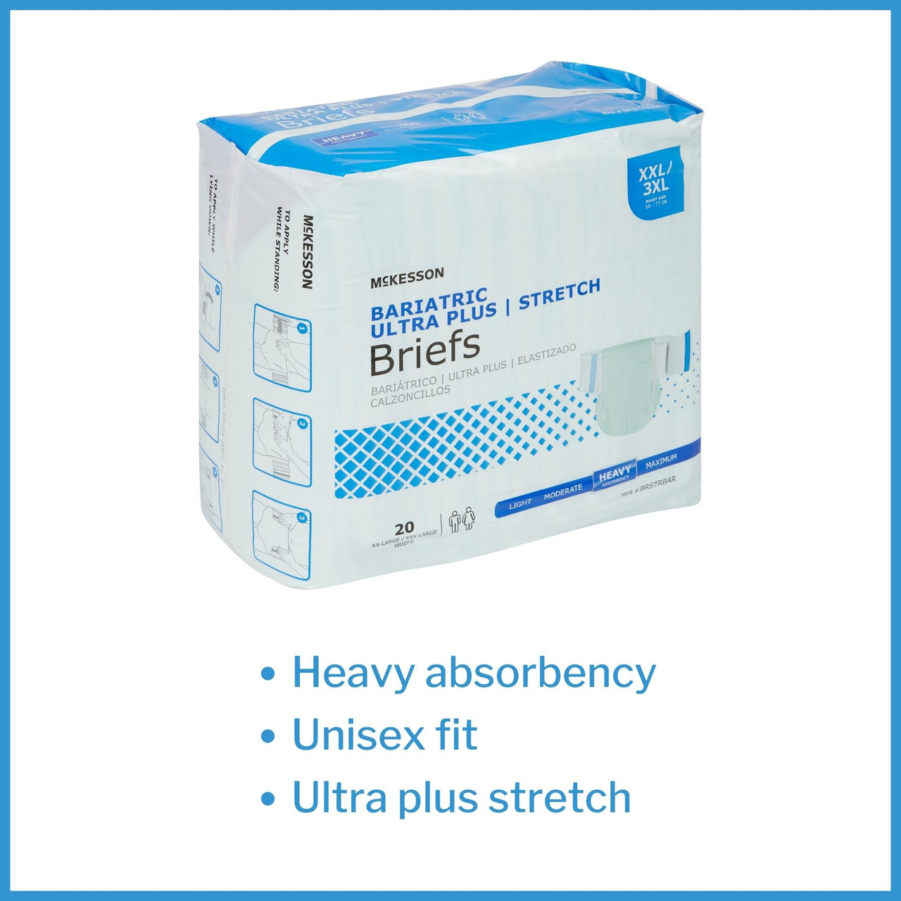 Mckesson Bariatric Ultra Plus Stretch Incontinence Briefs, Unisex