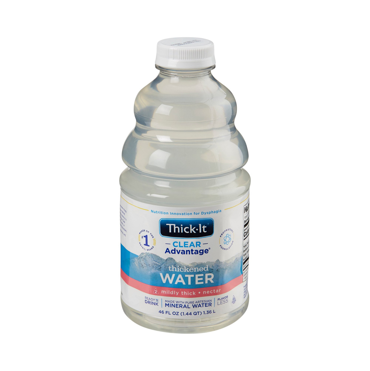 Thick It AquaCareH2O Beverages Water, Thickened, Nectar Consistency - 46 fl oz