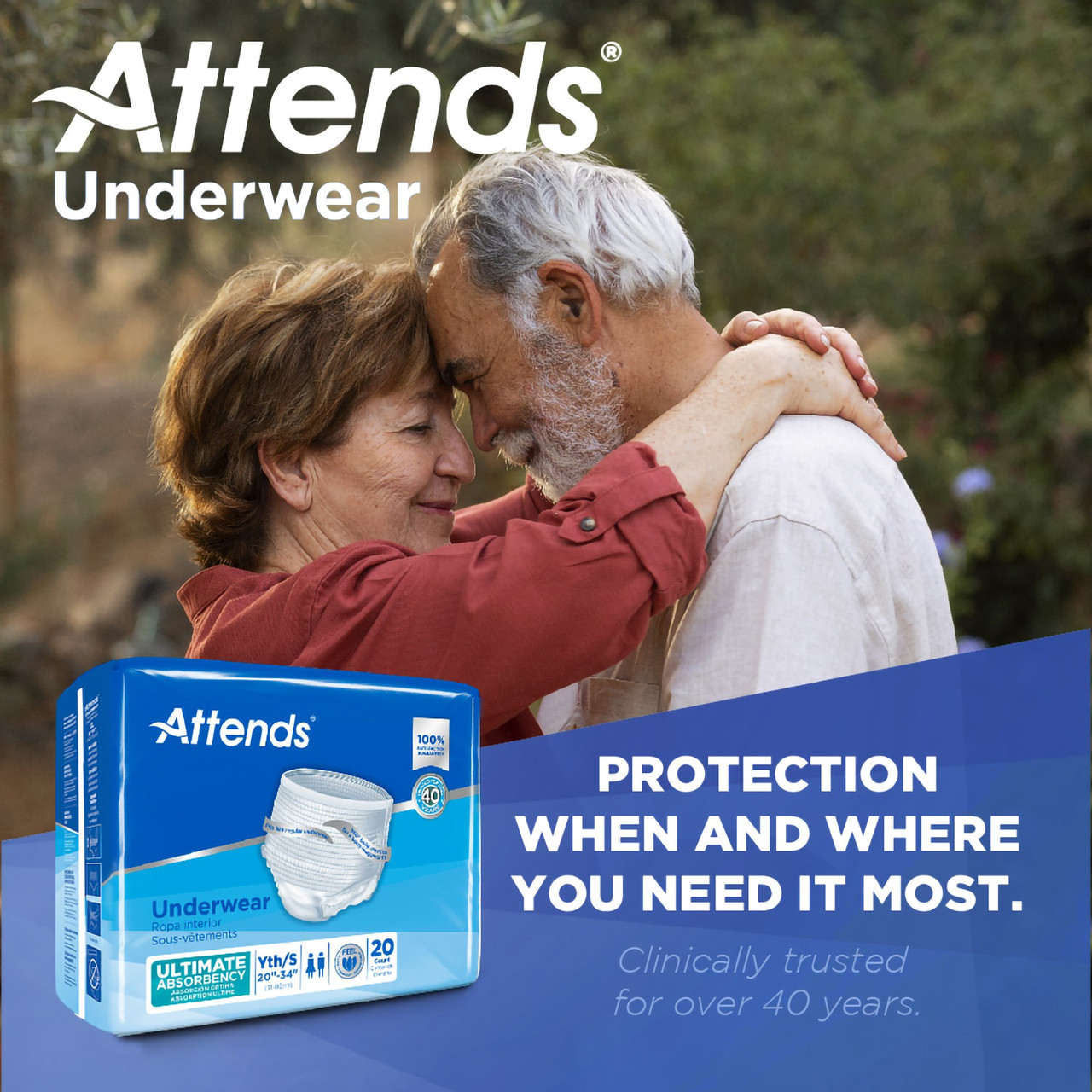 Attends Advanced Disposable Incontinence Underwear Children to Adults –