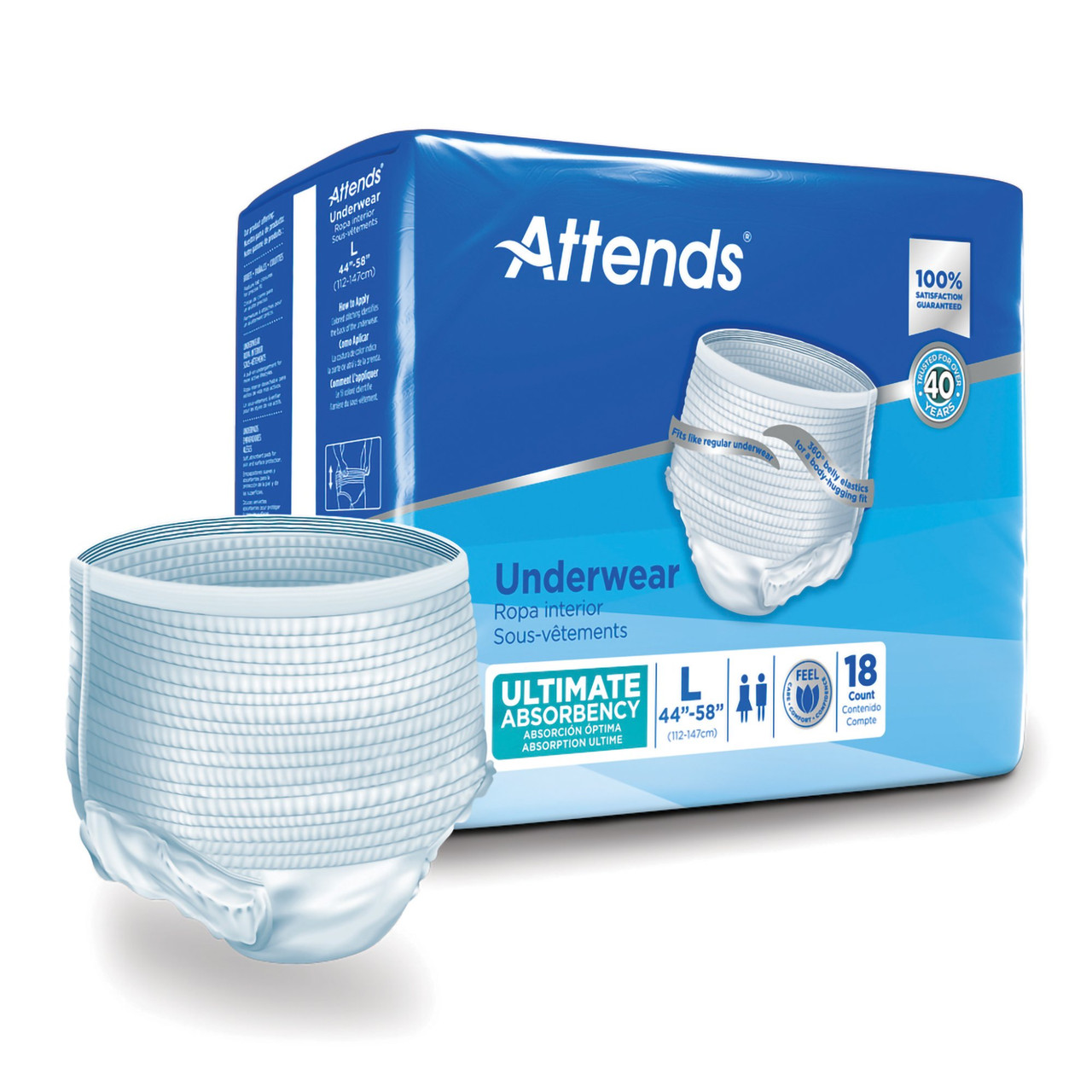 Attends Advanced Incontinence Underwear, Heavy Absorbency - Unisex, Classic  Super Plus for Adults - Simply Medical