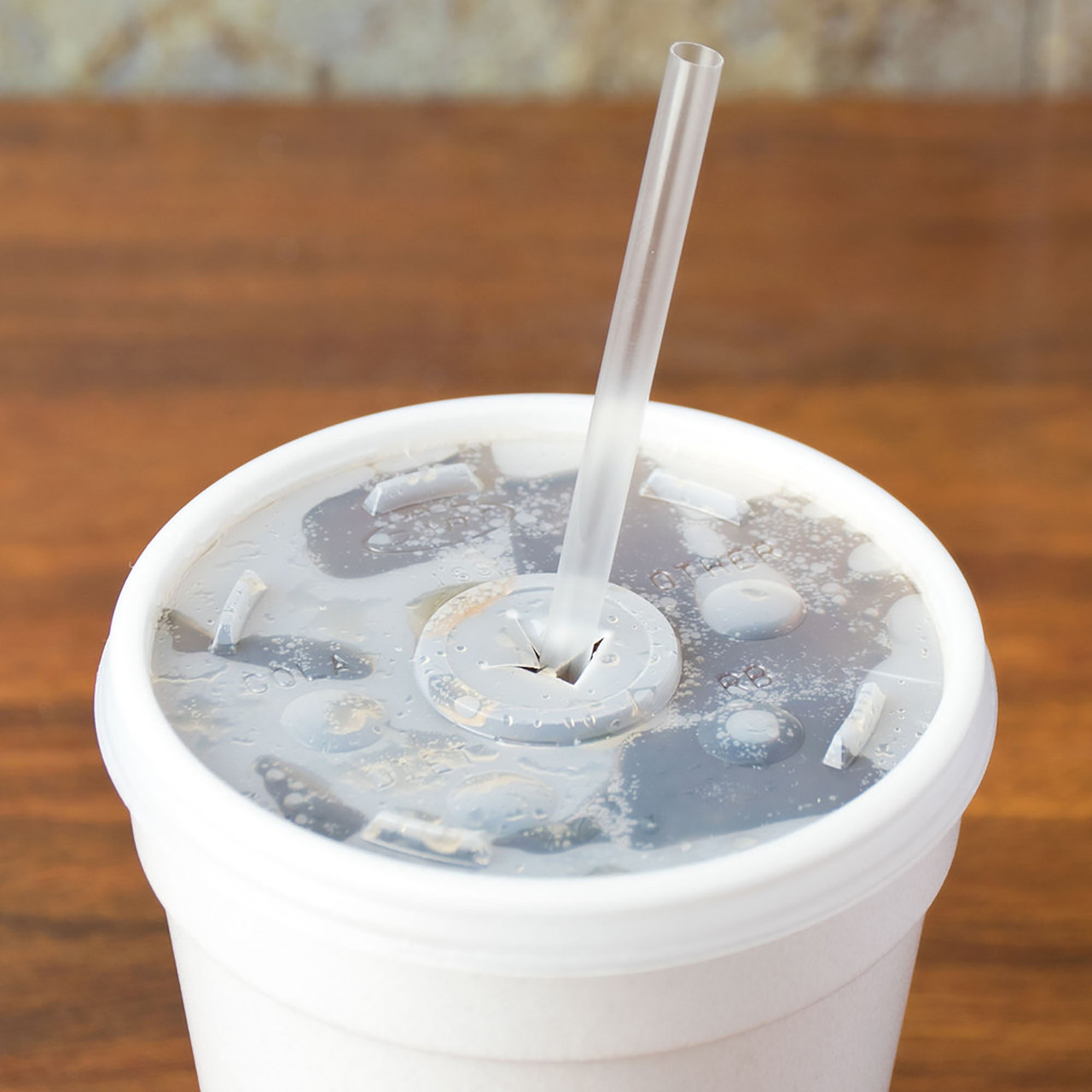 Dart Cup Lids, Plastic with Straw Slots - Translucent, for 16, 20