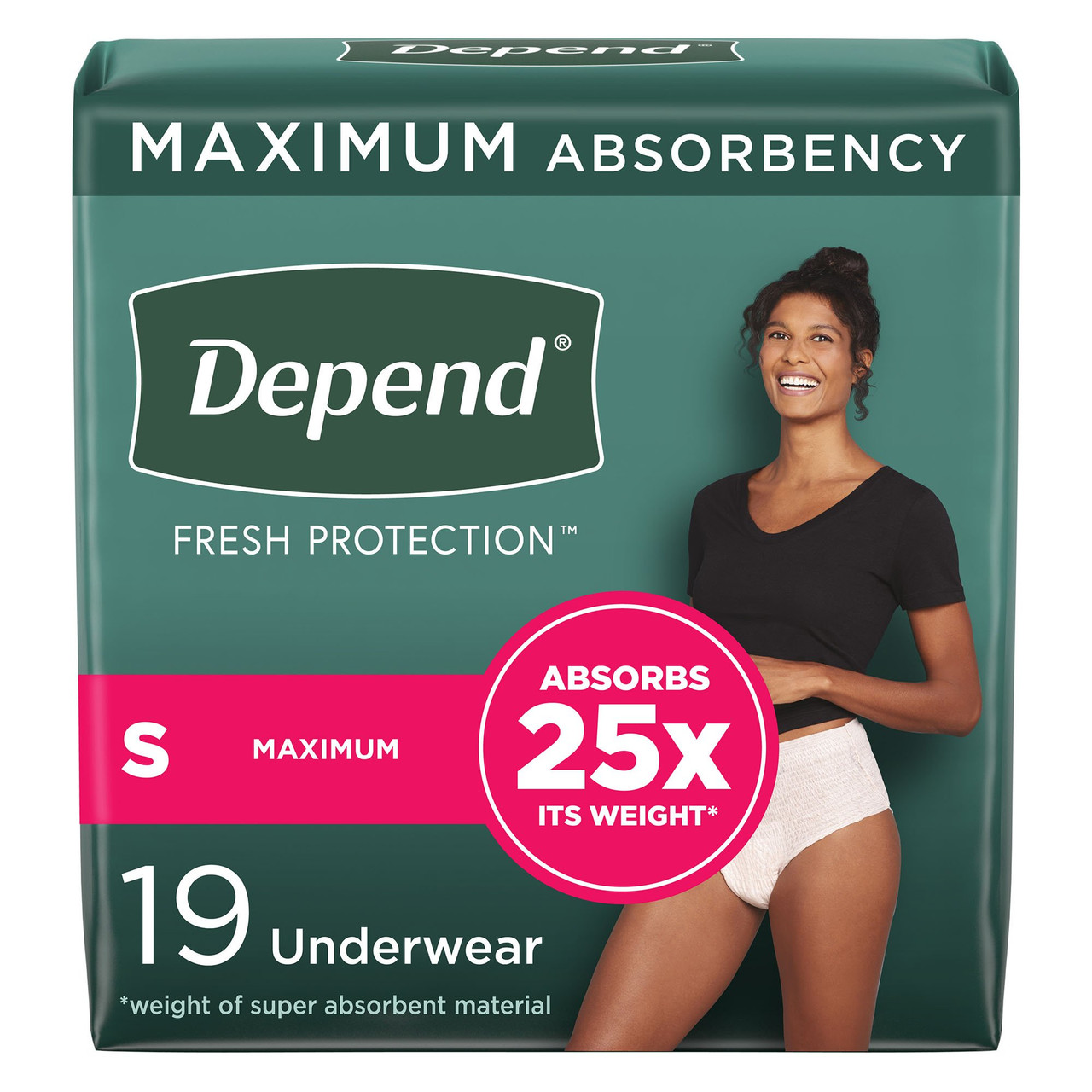 Depend FIT-FLEX Disposable Women's Underwear, Heavy Absorbency