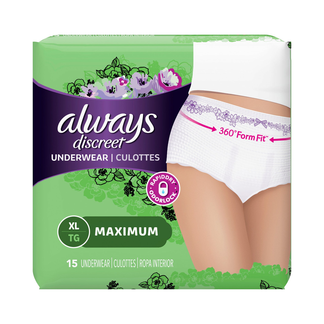 Always Discreet Women's Protective Underwear for Bladder Leaks, Maximum  Absorbency - Simply Medical