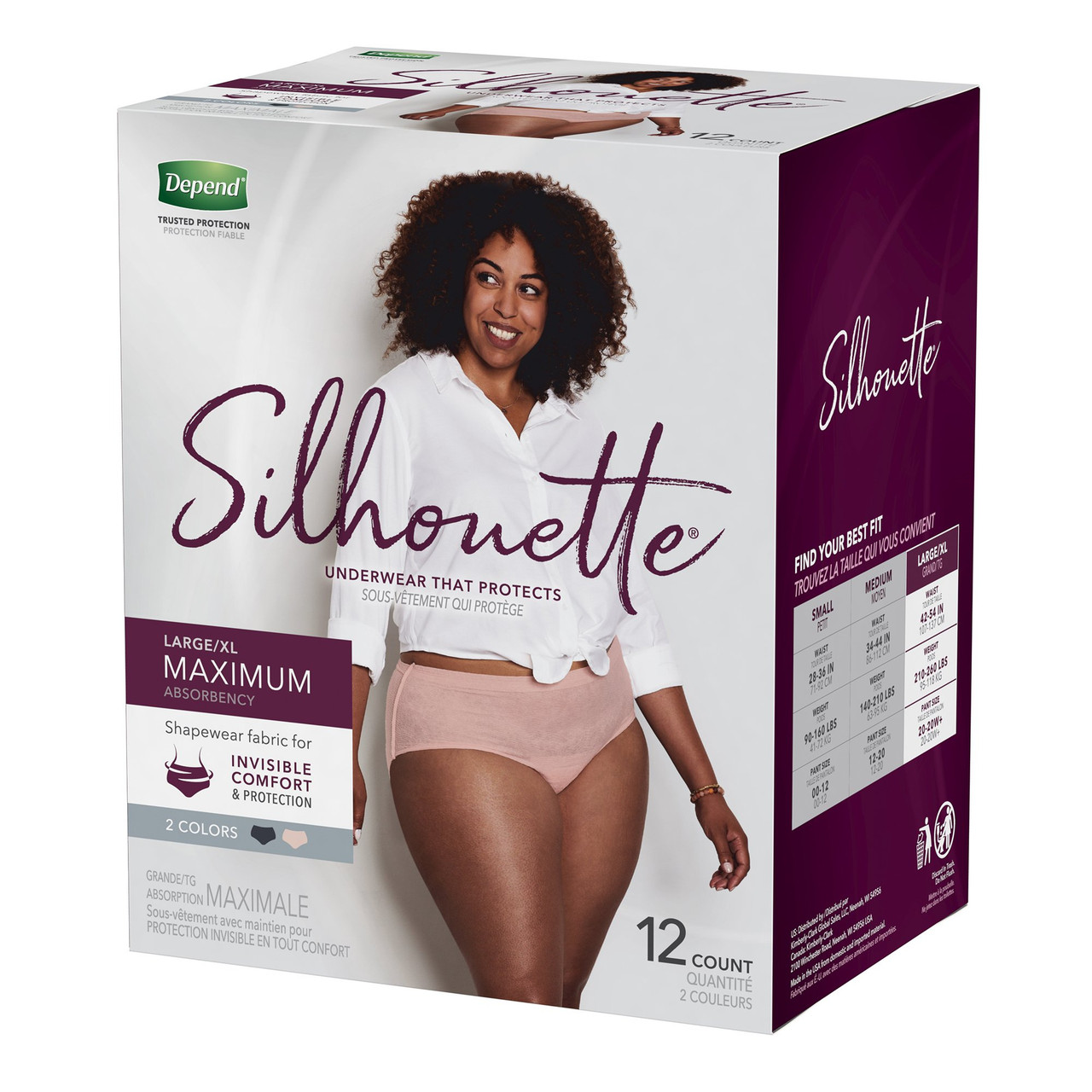 Depend Silhouette Incontinence Briefs for Women Maximum Absorbency S/M, 20  ct - Baker's