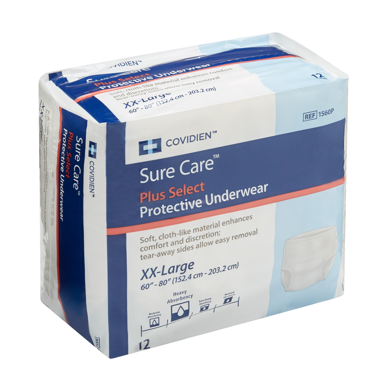 Sure Care Incontinence Underwear, Plus Select, Heavy Absorbency - Unisex  Adult Design, Size XXL