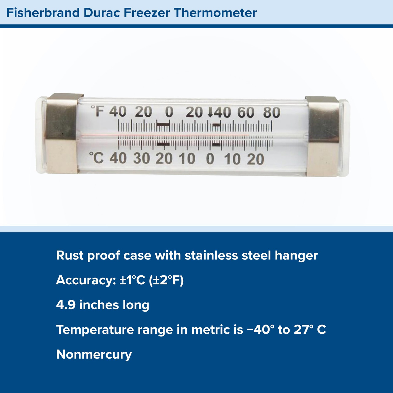 Fisherbrand Refrigerator/Freezer Thermometer:Thermometers and