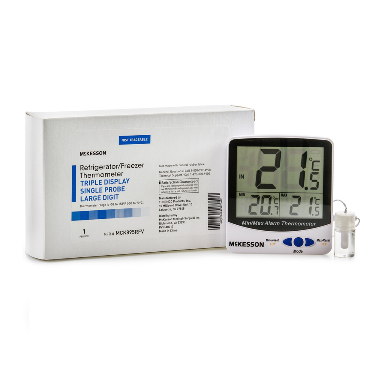 McKesson Large Digit Single Probe Freezer Thermometer - Simply Medical