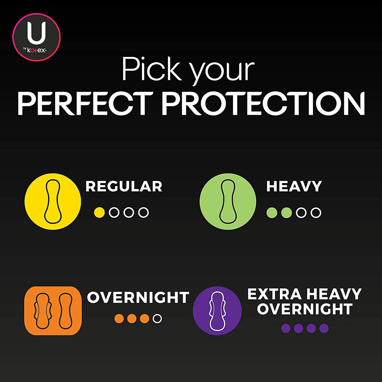 U by Kotex Overnight Maxipad Long Wings Extra 8 Pack [Bulk Buy 4