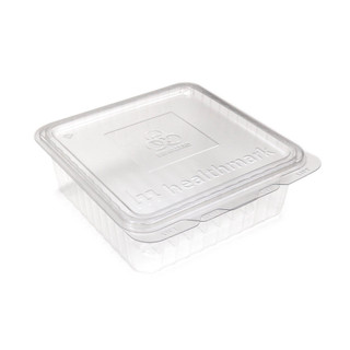 Tamper Tek 11 Ounce Rectangle Take Out Containers, 100 Durable Carryout Containers - Tamper-Evident, Freezable, Clear Plastic To-Go Containers, 3 Comp