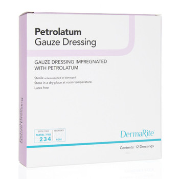 DermaRite Petrolatum Impregnated Sterile Gauze Dressings Strip