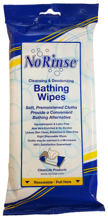 No Rinse Rinse-Free Bath Wipe CleanLife Products 1000