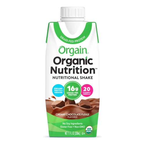 Orgain Clean Protein Grass Fed Milk Protein Shake Creamy Chocolate Fudge 12  ct