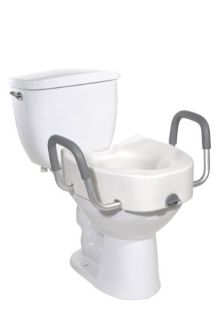 drive Elongated Raised Toilet Seat with Arms Drive Medical 12013