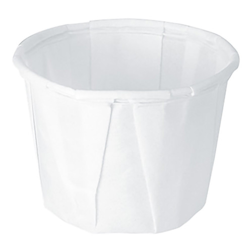 Solo Paper Portion Cups, 4 oz, White, 250/Bag, 20 Bags/Carton