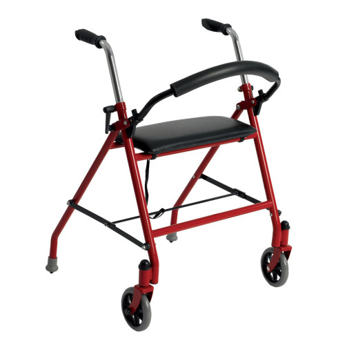 drive Dual Release Folding Walker with Wheels and Seat Drive Medical 1239RD