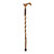 Brazos Twisted Lightweight Derby Walking Cane, Handcrafted, Hickory, 37"