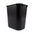 Deskside Trash Can, Open Top, Plastic - Black, 13 5/8 qt Capacity, 8.2 in x 11.4 in x 12.1 in