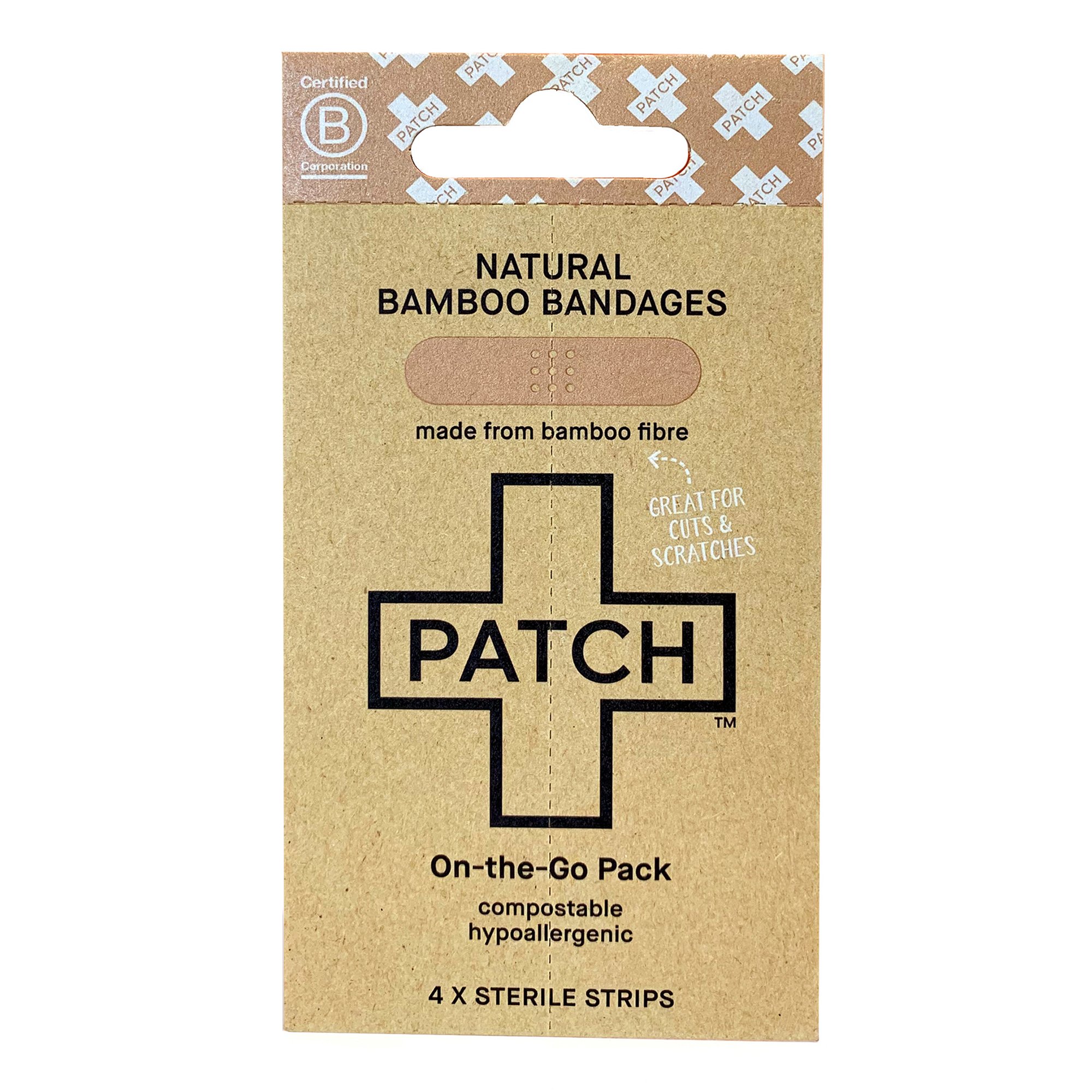 PATCH Eco First-Aid Kit containing hypoallergenic bandages for