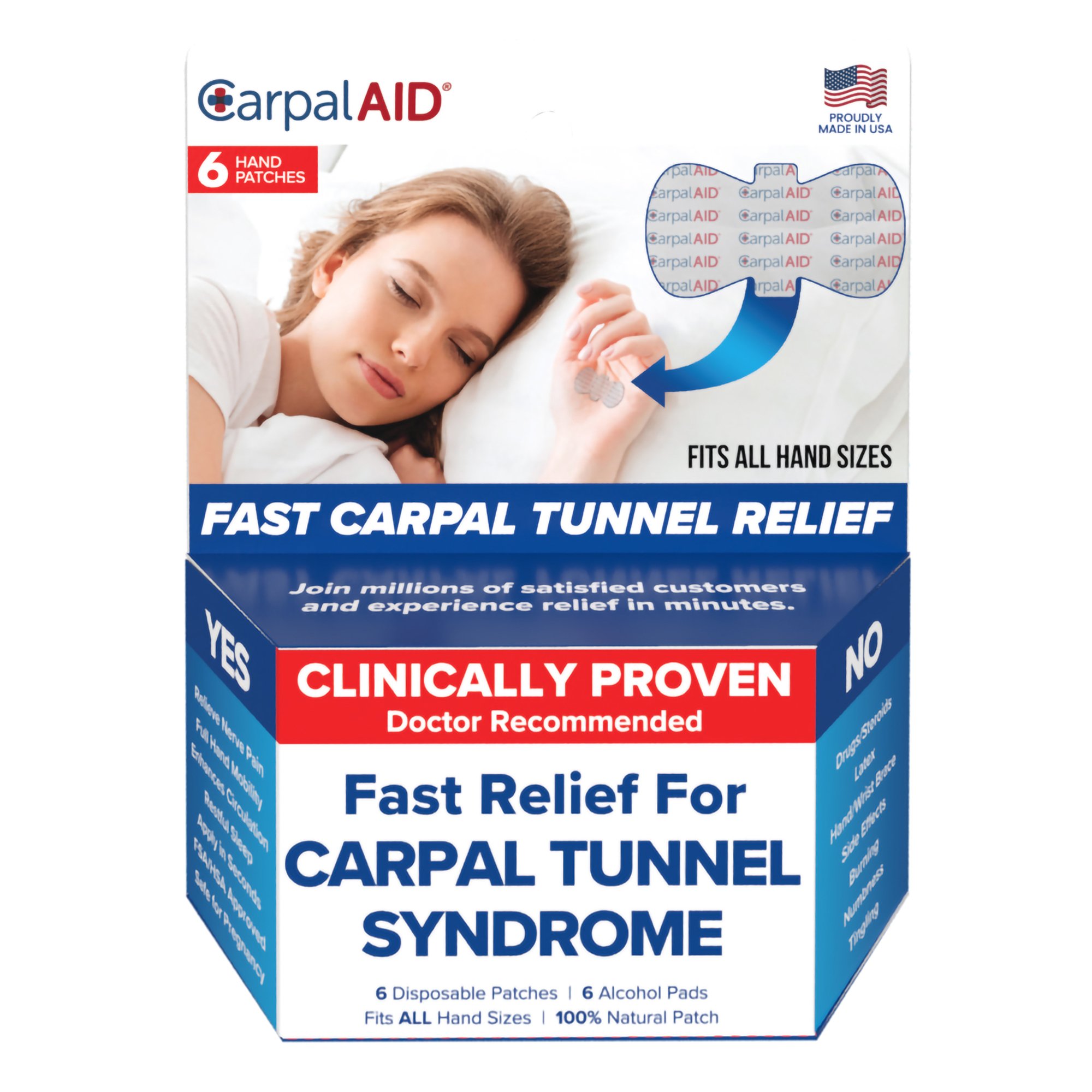 Patch for Carpal Tunnel Relief – Revolutionary Patented Technology –  Clinically Proven Medical Adhesive Provides Relief for Carpal Tunnel (Large  – 50