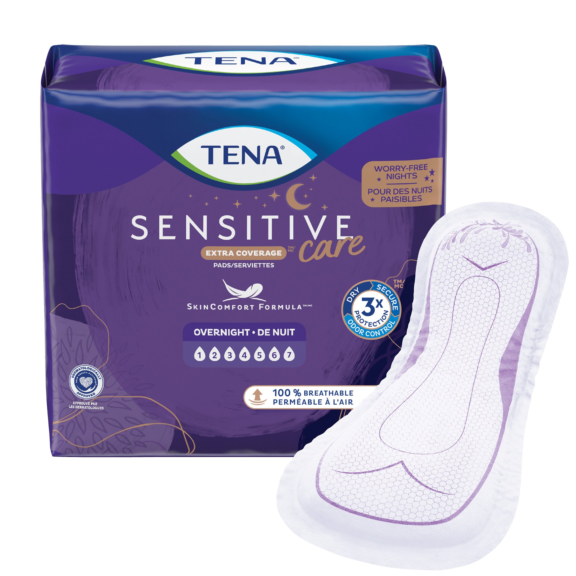 TENA Intimates Bladder Control Pads for Women, Overnight Absorbency - One Size Fits Most, Disposable pic photo