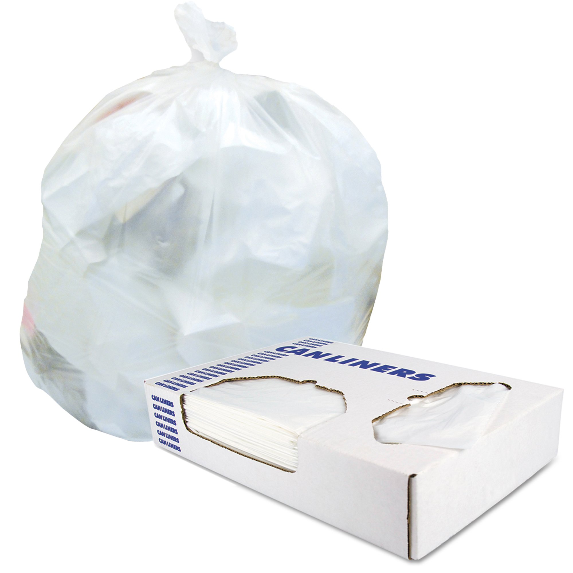 McKesson Trash Bags, Extra Heavy Duty- White, .80 mil, 30 gal