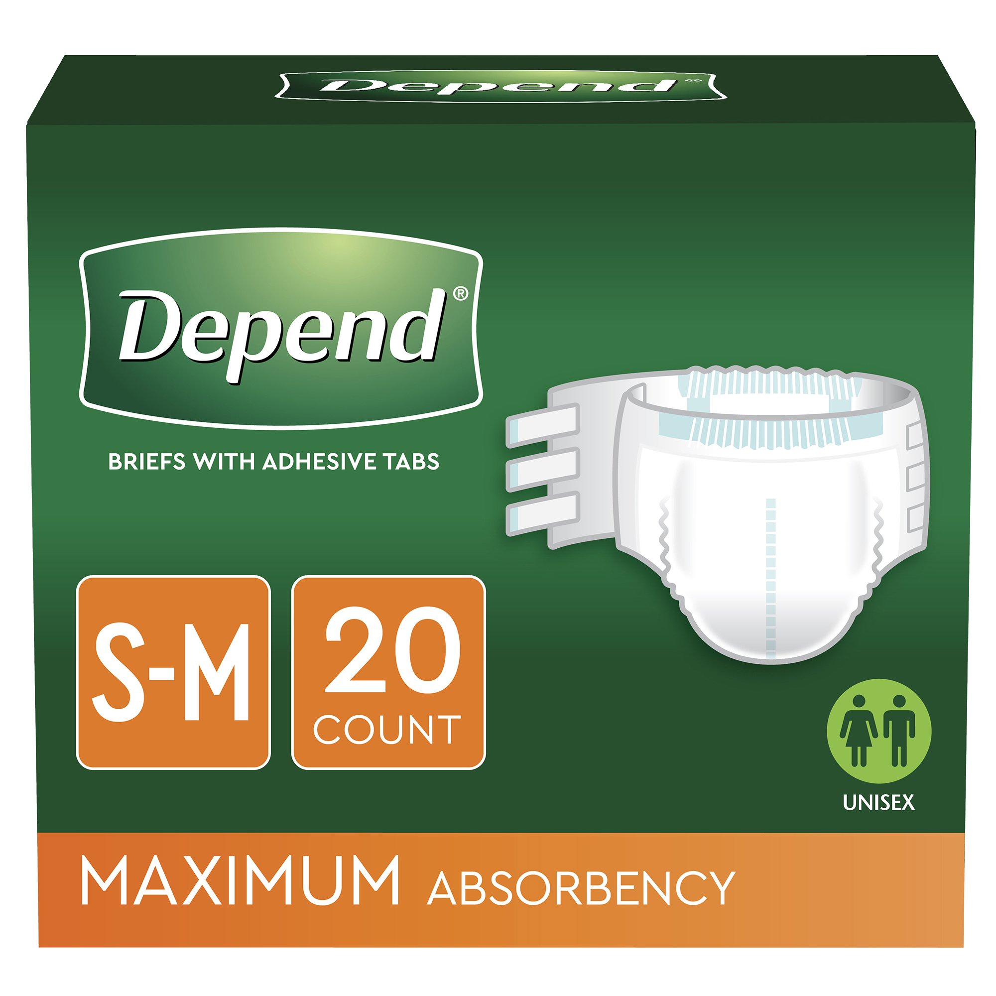 Depend Incontinence Briefs, Maximum Absorbency - Unisex Adult