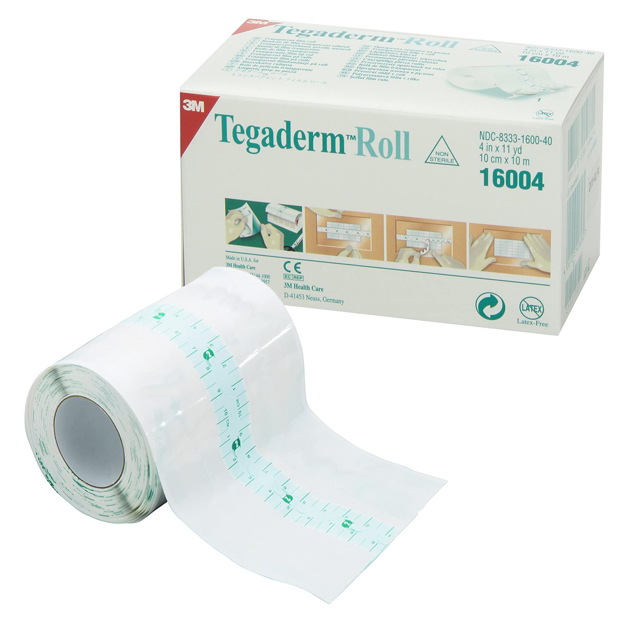 Film transparent adhésif non stérile 3M Tegaderm Roll (1 rouleau