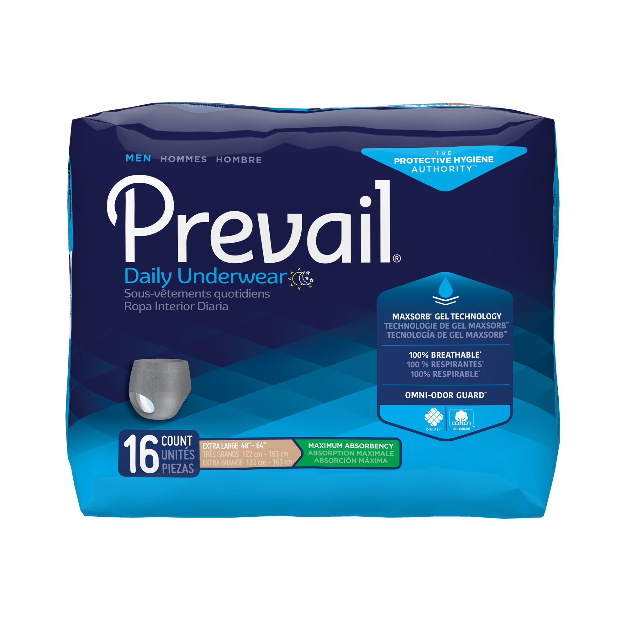 Prevail Unisex Overnight Underwear w/ Tear Away Seams — Heavy