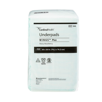 Wings Plus Underpads, Heavy Absorbency - Fluff/Polymer Core, Disposable -  Simply Medical