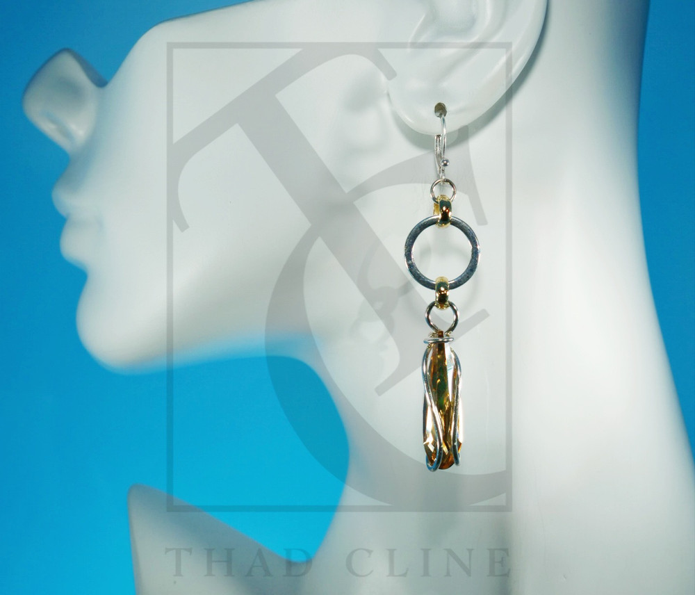 Rain drop hoop crystal  earrings 