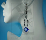 Tear hoop   Royal blue crystal   Princess earrings 