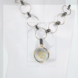 Two tone coin pendant necklace Two tone coin pendant necklace