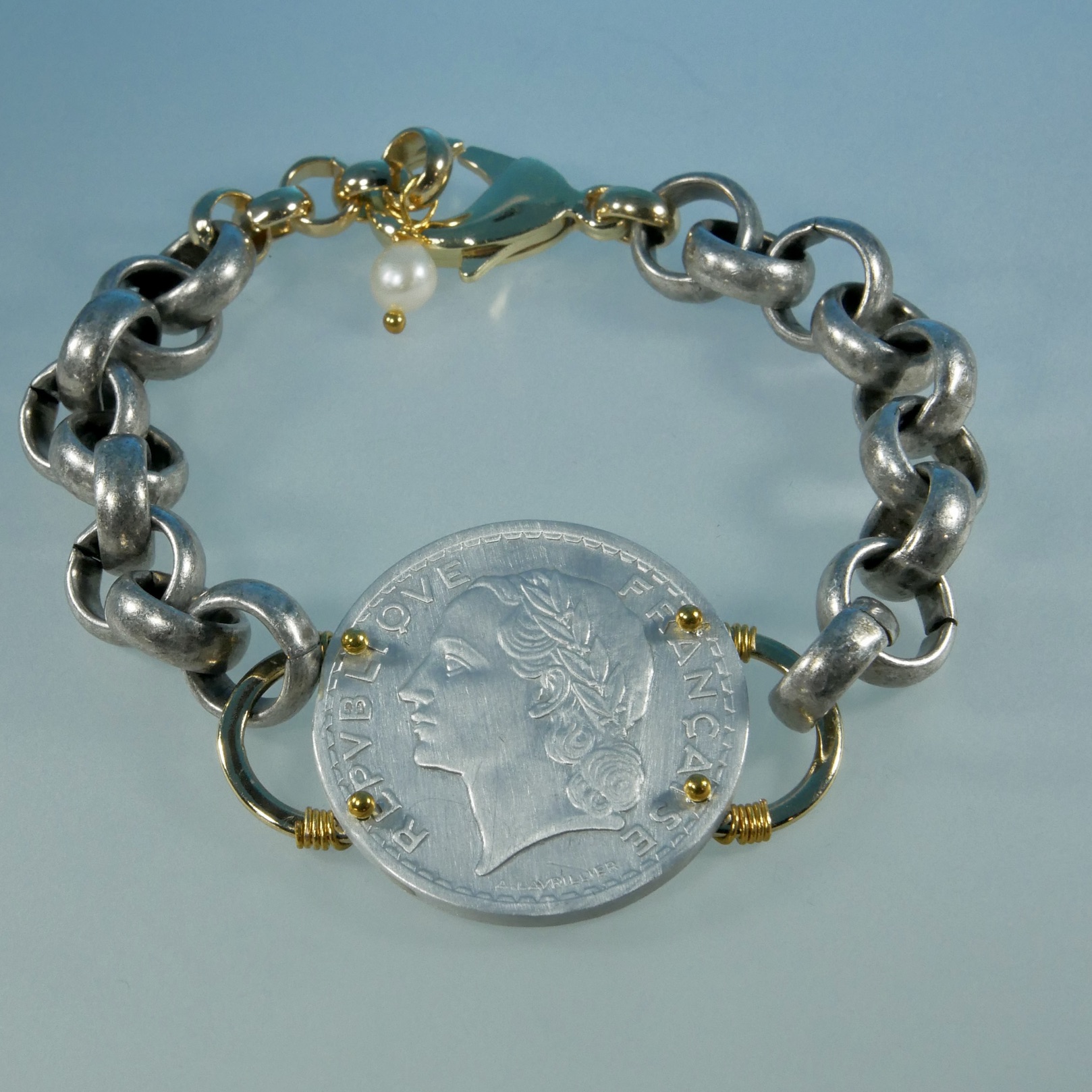 Riveted aluminum Frank Coin Bracelet - THAD CLINE