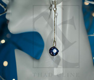 Hammered drop Princess  blue crystal  earrings