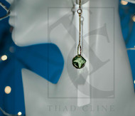 Hammered gold drop peridot  Princess  crystal Earrings 