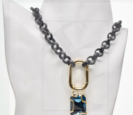 Rectangle caribener rollo necklace