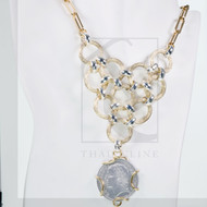 Aluminum coin, franc art wrap necklace